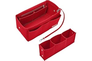 SIMBOOM Feltro Organizer da Borsa Donna, Interno borsa Organizzatore per cosmetici Viaggiare (Rosso, XL)