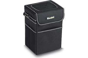 K KNODEL Knodel Auto-Müllsack, wasserdichter Mülleimer mit Deckel, Aufhängung, auslaufsicherer Auto-Aufbewahrungsbeutel (Schwarz)
