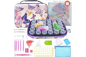 KEYRANKE Diamond Painting Accessoires Boite Rangement, 30 Emplacements pour Peinture Diamant 5D Complet Broderie Diamant Painting