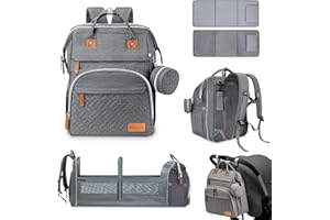 Treboler Mochila Carro Bebe con Cambiador Portátil, Pañaleras para Bebes Grande Multifuncional, Mochila Maternidad Hospital Pañalera Cuna Extraible