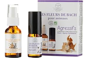 ELIXIRS & CO Les Fleurs de Bach para Animales orgánicos – Programa Completo – 1 Elixir + Spray de Ambiente – Agresivos
