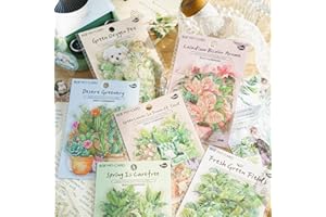 ‎ARPAPER 180 pcs Scrapbook Zubehör Stickers Set, Aesthetic Sticker PET Blumenvase, Grünzeug Scrapbooking Sticker Aufkleber for DIY Scrapbook Calendar Notebook Photo Book Diary Journaling