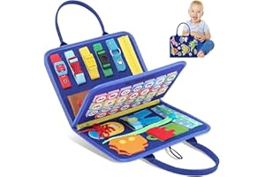 ONLYFUN Activity Board, Jouets Montessori dès 1 2 3 4 Ans, Jouets pour Enfants dès 1 2 Ans, Jouets de motricité dès 1 an, Busy Board, Jouets dès 1 an garçon, Jouets sensoriels bébé