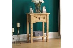 Vida Designs Corona 1-szufladowy stolik konsolowy z półką, sosna woskowana