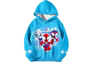 BERHANGO Spider Hoodies Spidey Friends Sweatshirts Kids Cartoon Jacket Coat 2-12Y