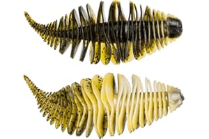 THKFISH Señuelos Pesca Vinilos de Pesca Mar Señuelos Landos Weedless Worms Bellows Señuelos de Pesca para Trucha lubina lucioperca 80 mm-6 Piezas,100 mm-5 Piezas