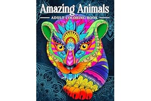 Amazing Animals: Adult Coloring Book, Stress Relieving Mandala Animal Designs: 1