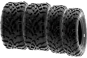 SunF A010 25x8-12 & 25x10-12 ATV UTV Quad Pneumatici fuoristrada 6PR TL 70J E4 Mark battistrada direzionali e nodosi, set di 4 pezzi