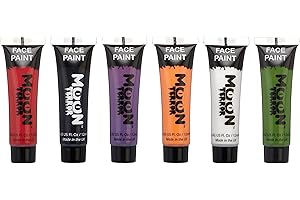 Moon Terror Halloween Peinture pour le visage Peinture pour le corps | Maquillage SFX, maquillage à effets spéciaux, 12 ml (paquet de 6)