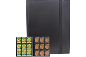 WITHYU 360 kieszonek, czarny segregator na karty, segregator z dwustronnymi 9 kieszeniami na karty, segregator na karty