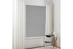 Taiyuhomes Aluminum Venetian Blinds Window Shutter Blinds For Windows Bathroom Kitchen Blinds Venetian Blind Easy Fit Curtains (grey 120x130cm(WxH))