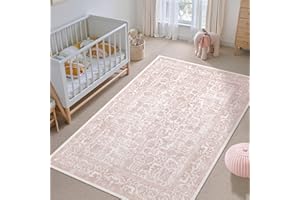 HUGEAR Vintage Dywany Do Salonu Różowy DużE Dywaniki 90x150cm Antypoślizgowy Zmywalne Sypialni Jadalni Pokoju Pralni Biura Dywanowa KróTkim WłOsiem