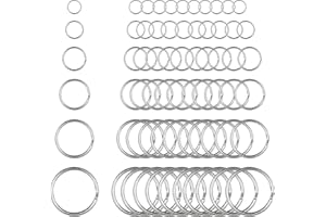 Augshy 60 Stück Schlüsselring DIY Schlüsselanhänger Zubehör Runde Schlüsselringe für Schlüssel und Handwerk(12 mm,15 mm,20 mm,25 mm,28 mm,30 mm)