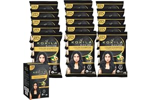 Kokila Unisex Hair Color Shampoo Enriched With Almond Oil in Just 5 Minute, Long-Lasting Instant Hair Color Black Pack of 15 (18ML Each)