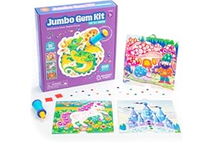 Educational Insights Learning Resources Jumbo Gem Kit Fairytale Kingdom, Toys for 5 Year Old Boys and Girls, Reusable Diamond Painting Kit for Kids, 510+ Pieces