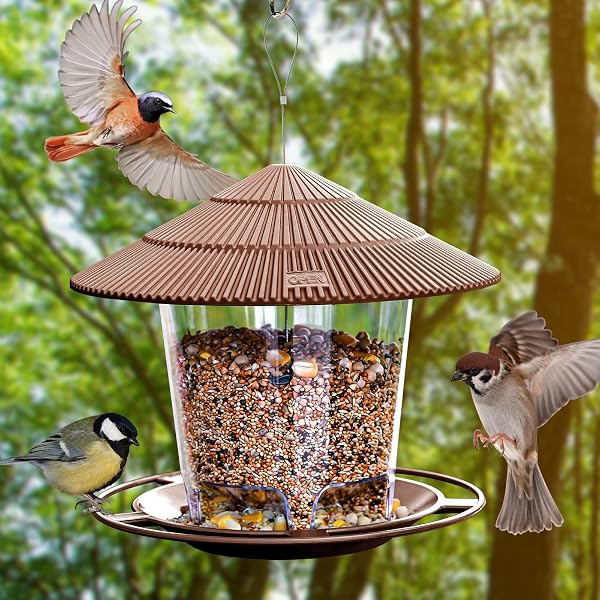 SANOTO Mangiatoia Uccellini da Esterno, Mangiatoia per Uccelli Mangiatoia per Uccelli Selvatici da Appendere al Balcone Resistente Alle Intemperie - 1