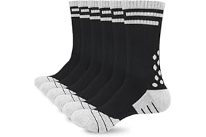 KOOOGEAR Womens Ladies Walking Hiking Work Socks, Anti Blister Winter Warm Black Sports Boot Socks for Womens 4-7 Multipack, Thick Cushioned Non Slip Support Cotton Socks 3 Pairs