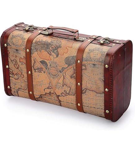 Retro Koffer Hout En Leer Antieke Decoratieve Koffer Vintage Houten Doos Handbagage Voor Fotografie Rekwisieten