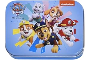 MEVSIM STORE Paw Patrol Tiritas infantiles con licencia - Doos metálicos- 24 tiritas- Atractiva caja de diseño para guardar tiritas para niños- Tiritas adhesivas de diseño- Mochila