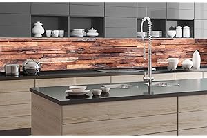 DIMEX LINE Paraschizzi Auto-Adesiva per la Cucina Parete di Legno 350 x 60 cm | Resistente all’Acqua | QUALITA‘ Premium