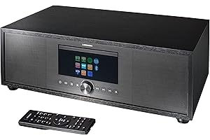 MEDION P66400 Sistema audio All in One (radio Internet, DAB+, lettore CD/MP3, Spotify Connect, Amazon Music, radio FM PLL, USB, AUX, sistema compatto, funzione allarme subwoofer)
