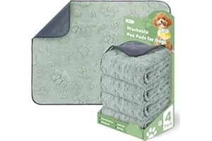 PICK FOR LIFE Reusable Dog Training Pads, 4 Pack Washable Puppy Pads, Super Absorbent Waterproof Dog Mat Pee Pads, Fast Drying Training Pads for Home, Car, Travel - 46 x 61 cm