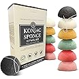 Bare Essentials Living - Konjac Sponges Set (12 Pack) with Activated Bamboo Charcoal Facial Sponge, Natural Sponge, Great for Facial Sponges, Bath Sponge, Beauty Sponge, and Exfoliating Body Sponge