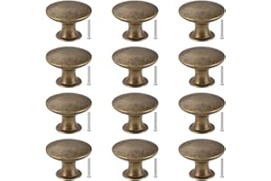 HonGien Rond Bouton de Meuble, Boutons de Tiroir Vintage, Laiton Poignées de Meuble, Boutons de Porte pour Placard Armoire Cuisine Tables Chevet (Bronze)