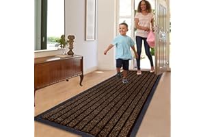 Rugs Inn Rubber Runner Rugs for Hallways - Dirt Trapper Indoor and Outdoor High Traffic Areas, Garages, Storefronts, and Everyday Home Use Carpet Runners (Brown, 80 x 150 cm)