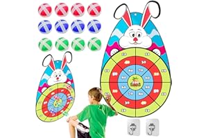 HPBAGGY Juego de Tablero de Dardos,75cm Diana de Dardos para Niños,con 12 Bolas Adhesivas,Juego de Lanzamiento de Dardos,Juegos de Fiesta para Interiores y Exteriores,Regalos de Semana Santa para niños