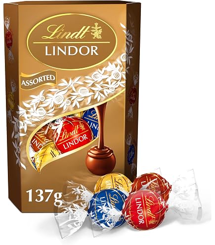Lindt Lindor Assorted Cornet Chocolate with Melting Filling, 600