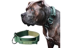 Spark Paws Taktisches Hundehalsband – Robuste, Premium-Qualität, Dick und Langlebig für Große und Mittelgroße Hunde - Army Green - M, 5cm