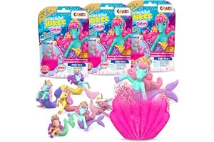 CRAZE INKEE GALUPY MERMAID | 3-pack sjöjungfru badbollar, 3 x barnbadbomber med överraskning, enhörningsleksak, blåbärsarom