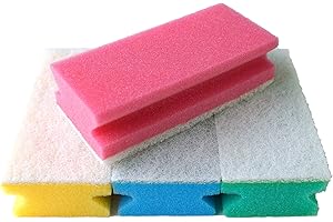 sonty 4 pieza Esponja Jumbo XL Soft, limpieza Esponja, limpieza Esponja Premium, con mango kratzfrei, papel sin lijas, 15 x 7 x 4 cm de colores/Blanco