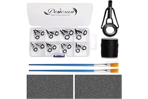 Dovesun Fishing Rod Repair Kit Fishing Rod Guides Rod Spinning Rod Guides | Baitcasting Rod Guides | Rod Tip Repair Kit/ 8 Sizes 19 / 21PCS | Nylon Wrapping Thread/ 2PCS