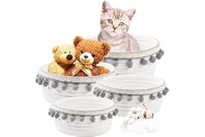 CKBUITY 4 Pack Storage Baskets, Rope Basket for Shelves Bathroom, Small Woven Storage Basket for Toy Towel, Delicate Storage Baskets for Nursery Decor Skin Care Organizer