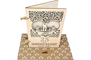 Woodland Mail Ewige Liebe: Holz-Jubiläumskarte zur Silberhochzeit für 25 gemeinsame Jahre