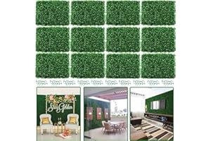 Nisorpa Artificial Hedge Boxwood Panels Trellis Screening, 12PCS Fake Ivy Plants Privacy Fence, 40 X 60cm Faux Hedges Wall Green Grass Backdrop for Indoor Outdoor Home Balcony Garden Decor