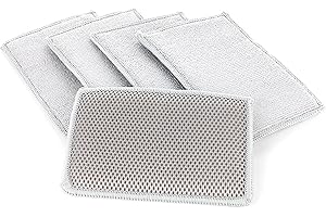 The Rag Company Podkładki do szorowania owadów z dżerseju – splot perłowy, łatwo i bezpiecznie łapią rozpryski owadów w gąbce, bezpieczne na wszystkich wykończeniach, 10 cm x 15 cm, lodowa szara (5