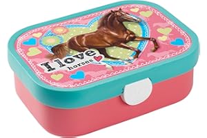 ‎MEPAL Mepal Brotdose Kinder - Bento Box Kinder - Brotdose Kinder mit Fächern & Gabel - Meal Prep Box mit Clip-Verschluss - BPA-frei & Spülmaschinenfest - 750 ml - My Horse