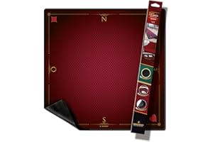 WOGAMAT Officiel - Tapis De Carte À Jouer Luxe Rouge pour Rouge, Poker, Contrée, Coinche 60 X 60 Cm– Neoprene Epais Antiderapant –Glisse des Cartes Parfaite Tout Type De Jeu