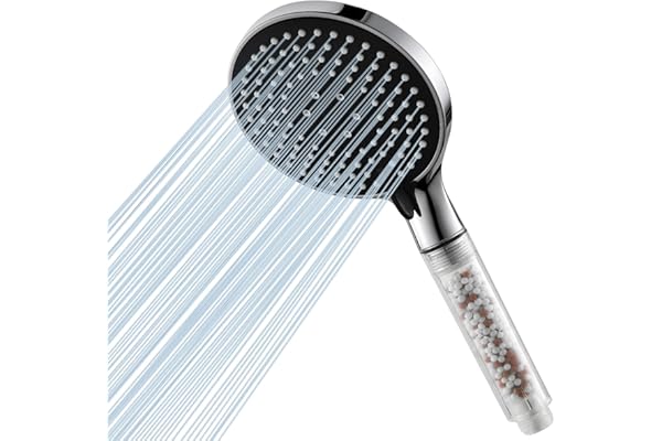 Ibergrif Alcachofa de Ducha con Filtro, Panel 125mm, 3 Modos de Pulverización, Reduce Cal y Cloro, Alta Presión, Ahorro de Agua, M20226