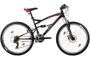 BIKE SPORT LIVE ACTIVE Bikesport Parallax Vélo double suspension en acier Roues 26" Frein à disque avant Shimano 18 vitesses