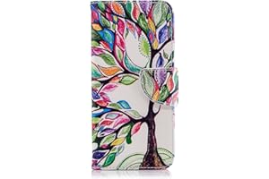 TOPHUNG Samsung Galaxy J6 Case Leather, Shockproof PU Leather Notebook Wallet Case with Kickstand Function Card Holder and ID Slot Slim Flip Protective Skin Cover for Samsung Galaxy J6 The tree of life