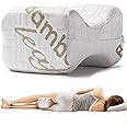 Cuscino per Gambe e Ginocchia per Dormire sul Fianco Riposa Di Lato Gambe e Schiena in Memory Foam e Bambù Supporto Ortopedic