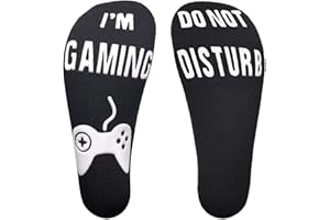 KIBON Gamer Socks Gamer Gifts Sock Do Not Disturb, I'm Gaming Novelty Funny Socks Birthday Present Chiristmas Gifts Funny Mid Calf Socks For Game Lovers Christmas Men Women Unisex, Short