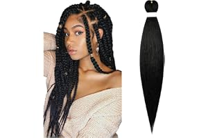 Aomig Braid Pre Stretched Braiding Hår, 23-Tums Professionellt Syntetiskt Fiberhår För Virkat Fläthår, Texture Knotless Box-F