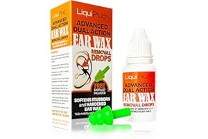 LUGGUARDS LiquiPlug® Advanced Dual Action Ear Wax Removal Drops + Free Earplug to Aid Mobility During Treatment, Ear Drops