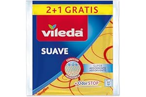 Vileda Set de 2 Bayetas Suaves 30% Microfibras + 1 Gratis, 3 Unidades String
