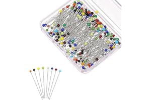 FIDGET PACK Alfileres con cabeza 500 unidades, 32 mm, alfileres de cristal multicolor, alfileres para manualidades, costura, manualidades, decoración de componentes de joyería